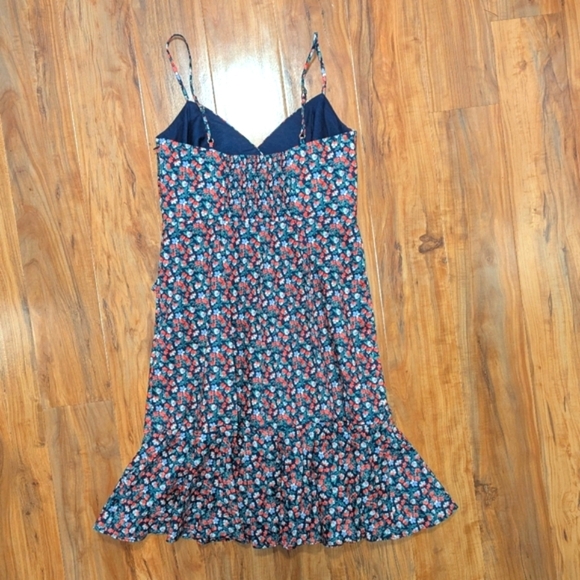 J. Crew Floral Asymmetrical Ruffle Meringue Spaghetti Strap Dress Women's 6 EUC - Picture 4 of 8
